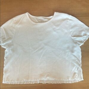 Aerie Cream Waffle Knit Top